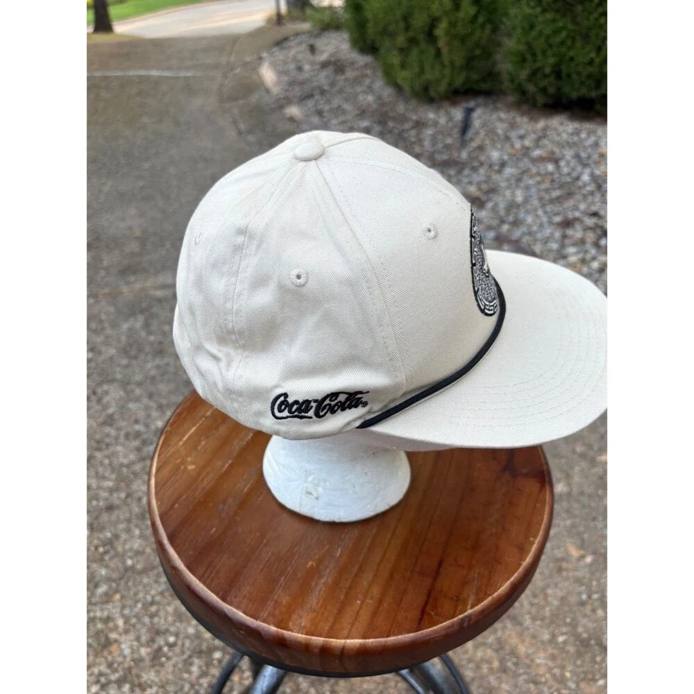 Mexican Heritage Coca-Cola Texas Rangers Snapback Rope Hat Cream Flat Bill